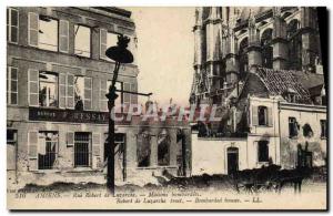 Old Postcard Amiens Street Bank Robert Luzarche houses bombed Army