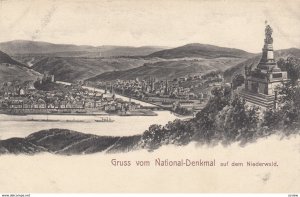 Gruss vom National-Denkmal auf dem Niederwald , Germany , 1890s