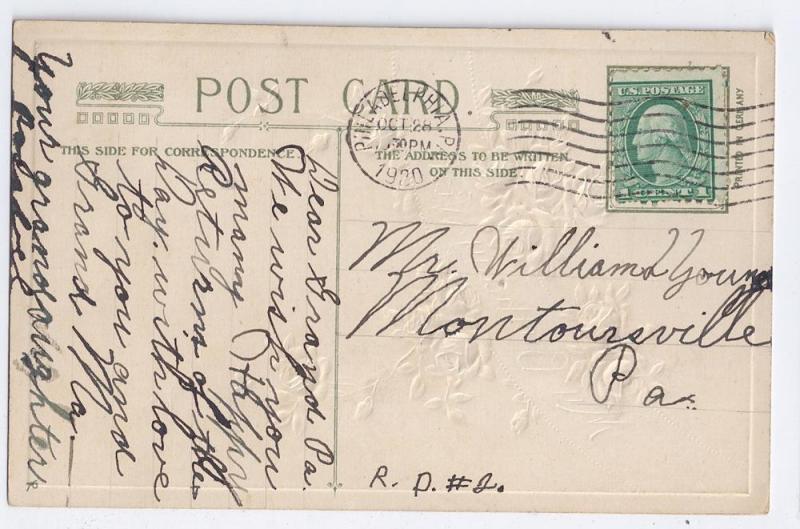 Birthday Poem Postcard Embossed Winsch 1920