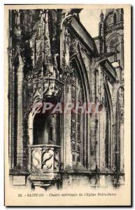 Old Postcard Saint Lo Outdoor Chair of & # 39Eglise Notre Dame