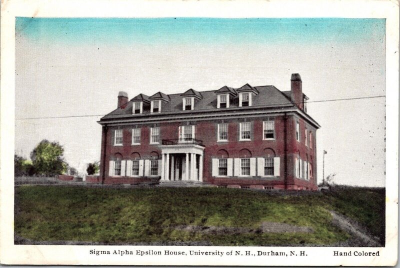 Sigma Alpha Epsilon House Front View University Durham New Hampshire Postcard 