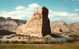 Vintage Postcard Steamboat Rock Above Green River In Echo Park Craig Colorado