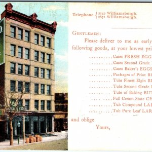 1906 Brooklyn, NY SS Long Bro Dairy Order Form Advertising Postcard Building A71