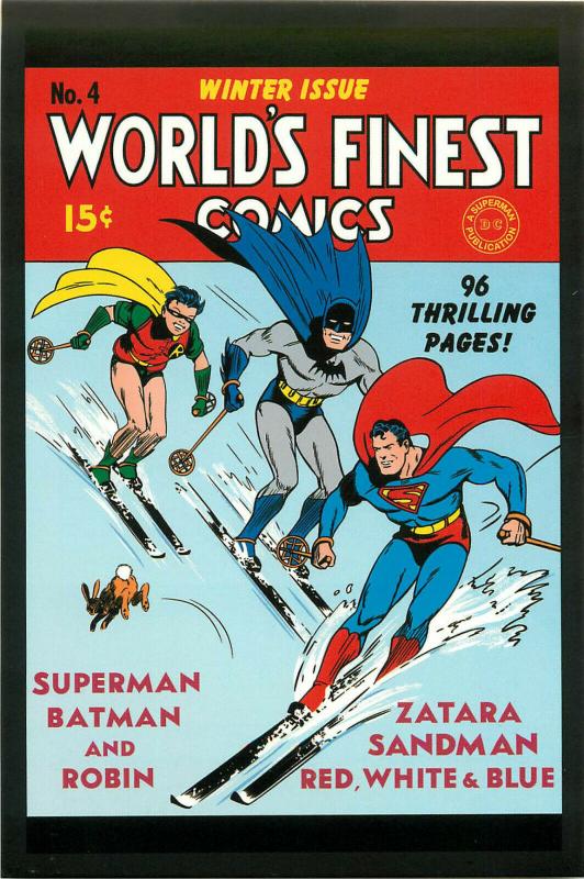 Postcard Art of Vintage DC Comics World's Finest Comics #4 Winter 1942