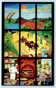 MANITOWOC, WI ~ Stained Glass NATURAL OVENS BAKERY Advertising  Postcard