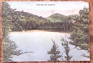 1940s MT EVANS REGION COLORADO SOUVENIR FOLDER POSTCARD 8 VIEWS  Z3283