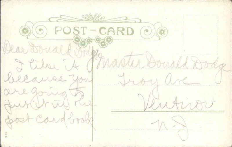 Fantasy Apple Face Man Straw Hat Bernhardt Wall c1910 Postcard 