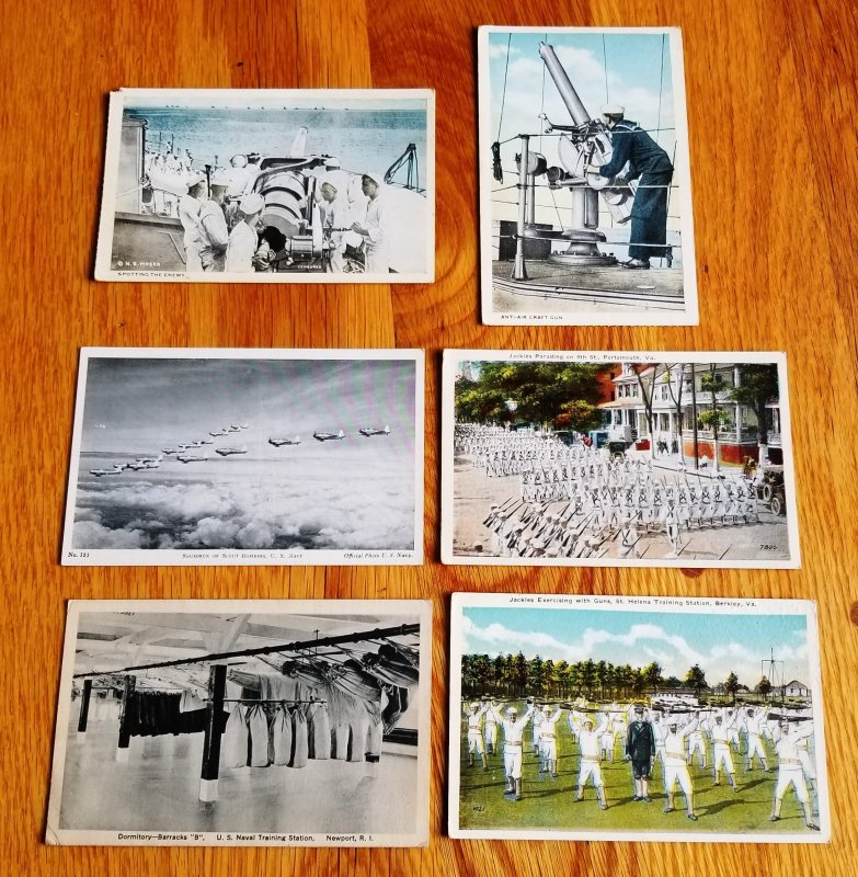 6 Military Post cards from WW II era