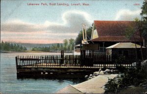 Lowell Massachusetts MA Lakeview Park Boat Landing c1910 Vintage Postcard