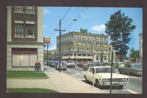 SANFORD MAINE CENTRAL SQUARE DOWNTOWN STREET SCENE OLD CARS POSTCARD