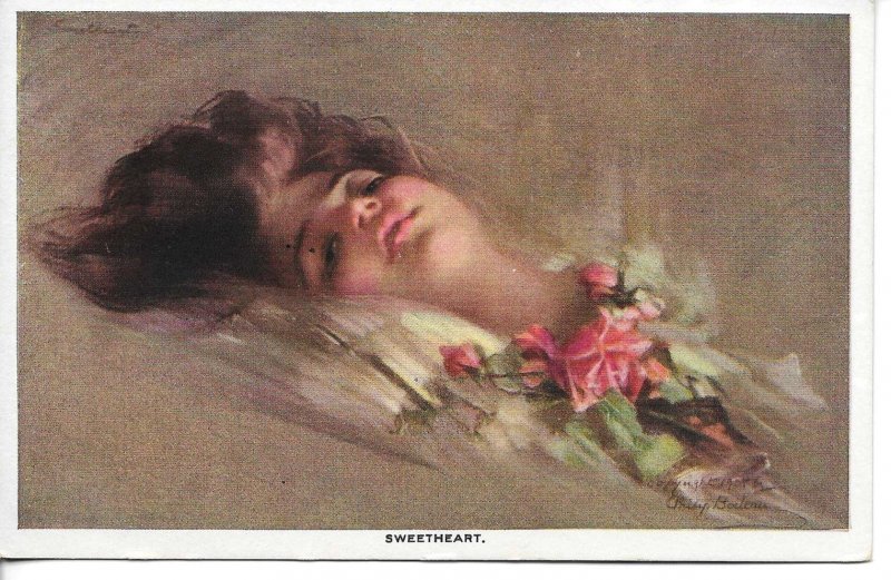 Philip Boileau. Pretty lady. Sweetheart Old vintage American postcard