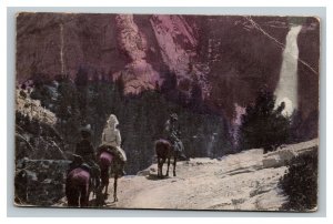 Vintage 1911 Postcard Horseback Riders Nevada Falls Yosemite Valley California