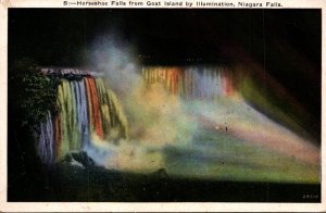 New York Niagara Falls Horseshoe Falls From Goat Island By Illumination