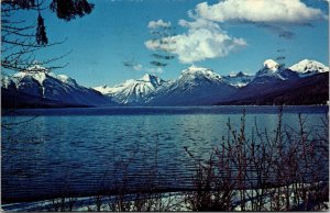 Lake MacDonald Glacier National Park Montana MT Postcard Birch Motel Kalispell