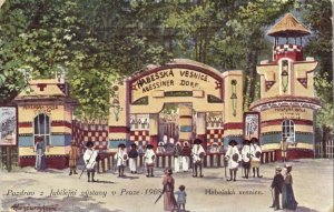 czech, PRAGUE PRAHA, Jubilee Exhibition, Abyssinian Village (1908) Postcard