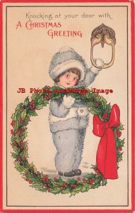 Christmas, Stecher No 738 F, Mary Evans Price, Angora Twinnie Knocking at Door