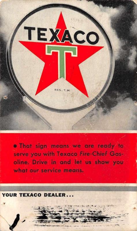 Texaco Fire-Chief Gasoline service station dealer advertising antique pc Z42689