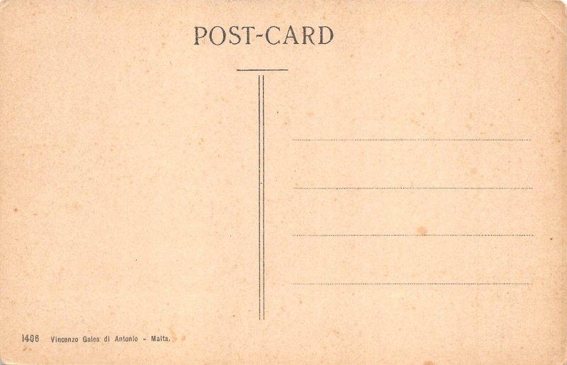 Malta Valetta Grand Harbour Steamboats vintage postcard B910