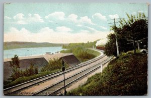 Postcard c1907 Maine Central Railroad Company Track Approaching Hallowell ME