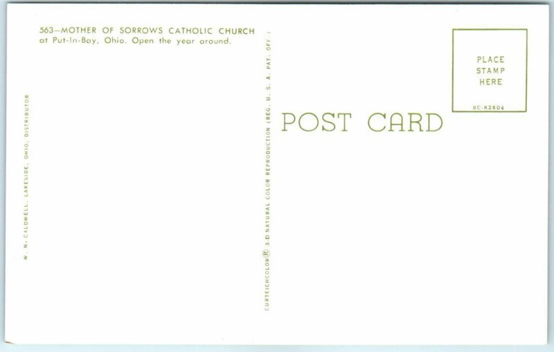 Postcard - Mother of Sorrows Catholic Church - Put-in-Bay, Ohio