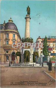 Postcard Old Fountain of Elephants Chambery Savoie Picturesque