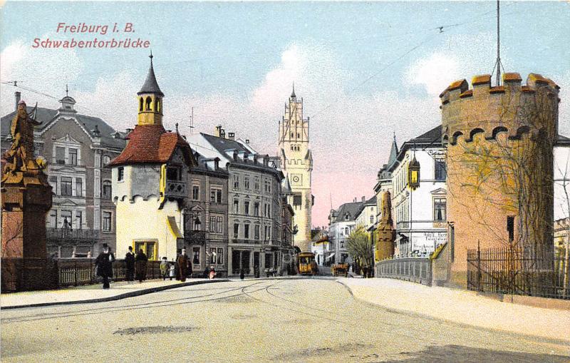 Schwabentorbrucke Freiburg im Breisgau Baden-Württemberg Germany 1910c postcard