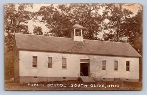 J87/ South Olive Ohio RPPC Postcard c1910 Noble County Public School 135