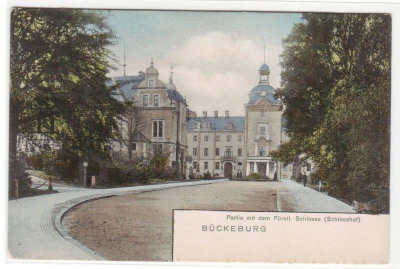 Partie Furstl Schlosse Schlosshof Buckeburg Germany 1905c postcard