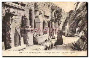 Old Postcard Ile St Honorat Lerins Abbey Museum lapidary