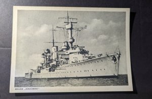 Mint Germany Military Navy Ship Postcard Light Cruiser Konigsberg