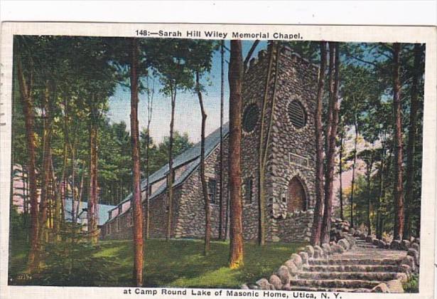 New York Utica Sarah Hill Wiley Memorial Chapel At Camp Round Lake of Masonic...