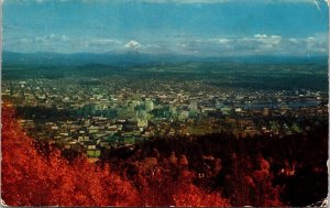 Mount Hood Cascade Mountains Portland Oregon Scenic Overlook Chrome Postcard 