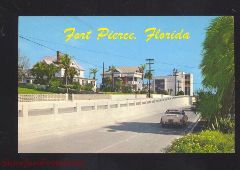 FORT PIERCE FLORIDA RESIDENCE STREET SCENE 1950's CARS 