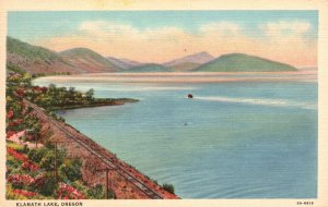 Vintage Postcard Klamath Lake Recreational Centers Southern Pacific Cascade OR