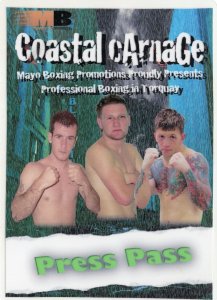 Coastal Carnage Torquay Boxing Sports Rare Presss Pass