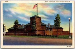 Fort Dearborn Chicago World's Fair Block House And Soldiers Barracks Postcard