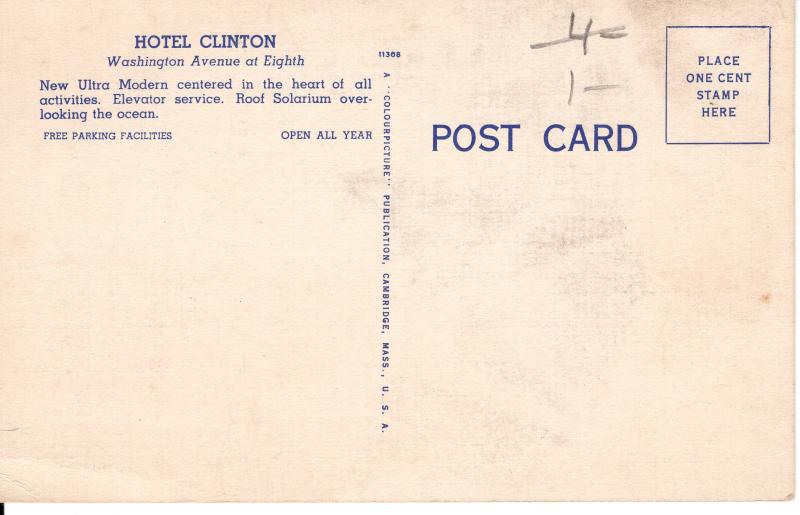 US    PC1811 CLINTON HOTEL, MIAMI BEACH FL