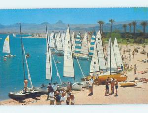 Pre-1980 CATAMARAN BOATS SEEN FROM NAUTICAL INN MOTEL But Havasu City AZ c5828