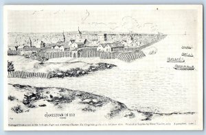 1940 Jamestown Virginia Postcard Sketch Margaret John Anthony Chester Vessel