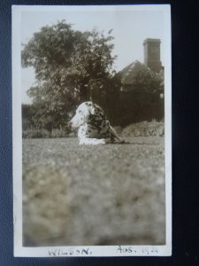 Dalmatian Dog WILSON DALMATIAN Resting on Lawn c1936 RP Postcard