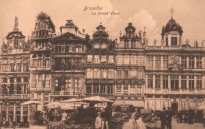 Vintage Postcard Bruxelles La Grand Place Plaza in the City of Brussels Belgium