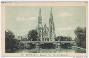 STRASBOURG, Bas Rhin, France, 1900-1910's; Eglise St. Paul, Pont De L'Universite