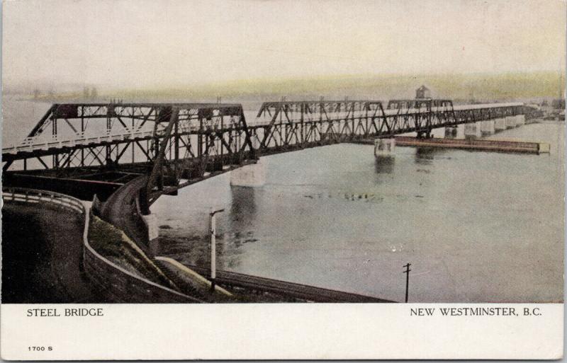 Steel Bridge New Westminster BC British Columbia Unused Postcard F3