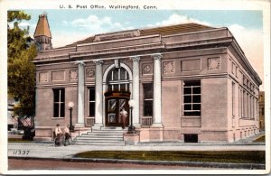 Linen Postcard United States Post Office in Wallingford, Connecticut