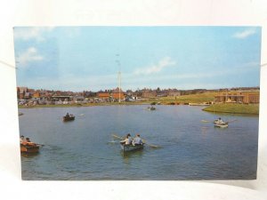 Families in Dayboats on the Boating Lake Mablethorpe Lincs Vintage Postcard 1975