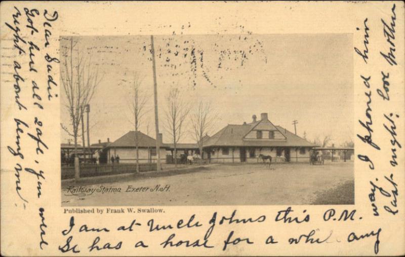 Exeter NH RR Train Station Depot c1905 Postcard