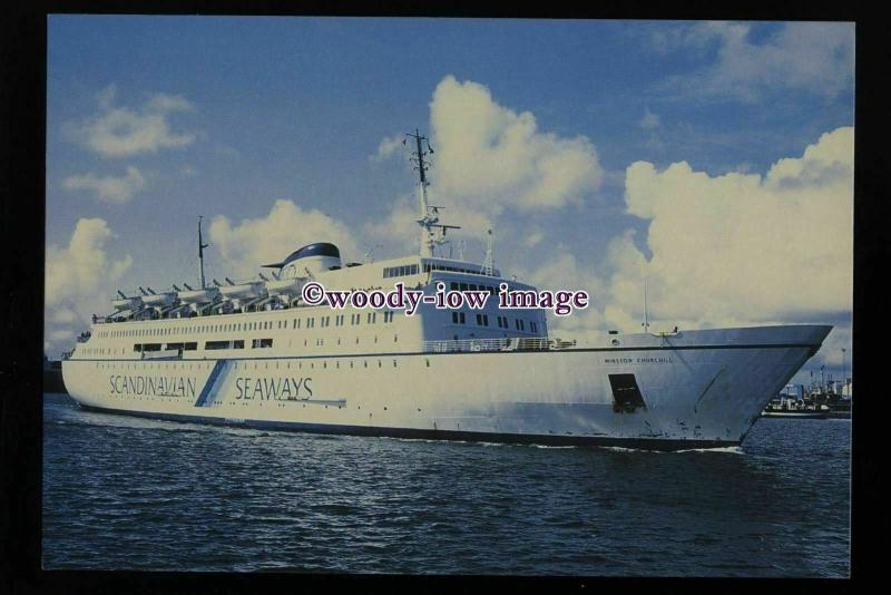 SIM0299 - Scandinavian Seaways Ferry - Winston Churchill , built 1967 - postcard