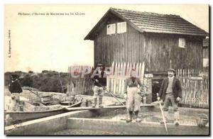 Old Postcard Marennes Pecheurs of oysters On Clear TOP