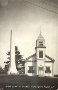 Nobleboro ME First Baptist Church Real Photo Postcard