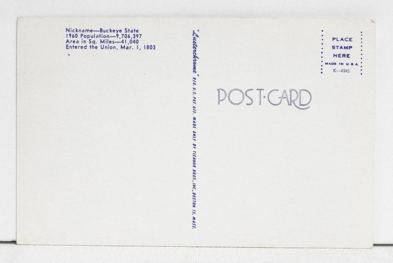 Greetings from Ohio (map) - Postcard